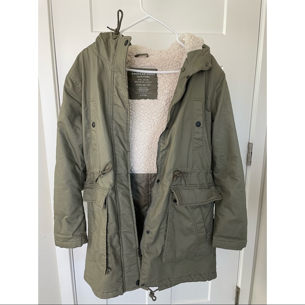 Army green, American Eagle, winter coat